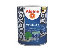 Эмаль по металлу Alpina 3в1 шелк-мат RAL8017 Шоколадный 0,75л/0,8