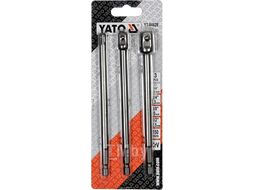 Переходники для шуруповерта под головки 1/4", 3/8", 1/2" 150мм (3щт.) Yato YT-04628