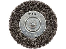 Щётка-крацовка торцевая мягкая 75мм со стержнем INOX Yato YT-47568
