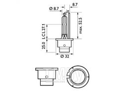 Автолампа (872790037727933) ксеноновая D2S WhiteVision (gen 2) S1 PHILIPS 85122WHV2S1