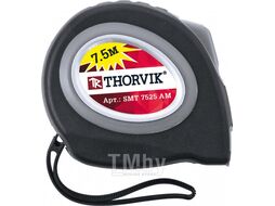 Рулетка с магнитным захватом и автостопом, в обрезиненном корпусе, 7.5 м Thorvik SMT7525AM