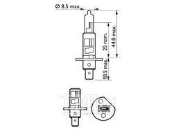 Автолампа (872790036255828) (К-т,2шт), H1 EcoVision, 12V, 55W, P14,5s, 2х срок службы, до 20экономии энергии, +10света PHILIPS 12258LLECOS2