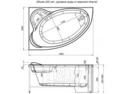 Ванна акриловая Aquanet Mayorca 150x100 L (с каркасом)