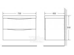 Тумба под умывальник BelBagno Marino-750-2C-SO-BL-P