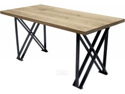 Обеденный стол Buro7 Призма Классика 180x80x76 (дуб беленый/черный)