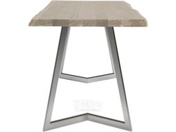 Обеденный стол Buro7 Уиллис с обзолом 150x80x74 (дуб беленый/серебристый)