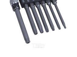 Набор вставок (бит) с воротком-битодержателем KING TONY 1/4", TORX, T10-T40, L = 60 мм, 8 предметов 2128PR