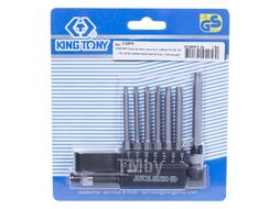 Набор вставок (бит) с воротком-битодержателем KING TONY 1/4", TORX, T10-T40, L = 60 мм, 8 предметов 2128PR