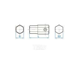 Насадка ударная торцевая KING TONY 3/4", HEX, 30 мм, L = 54,5 мм 195430H