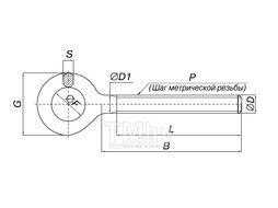 Винт с кольцом EKT 10х160, с метрической резьбой (упак/25шт) CV011352
