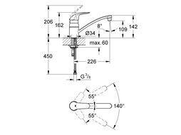 Смеситель для кухни Grohe Euroeco (32750000)