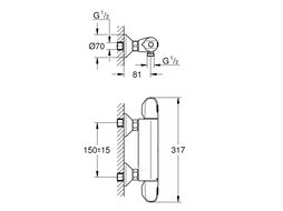 Смеситель для душа Grohe Grohtherm 1000 New термостатический (34143003)