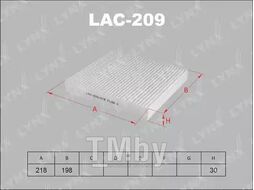 Фильтр салонный NISSAN Almera(N16) 00>, Almera Tino 02>, Primera(P12) 02-07 LYNXauto LAC-209