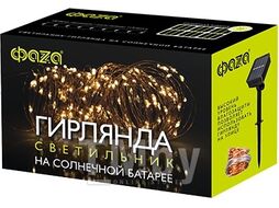 Светильник садовый на солнечной батарее SLR-G03-100Y ФАZА (нить, желт. 100 LED)