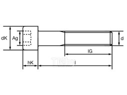 Винт DIN912 кл 8,8 с внутр шестигран, чёрный 10*35 FORCH 11501035