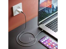 Кабель Olmio USB 2.0 Type-C - Lightning / 041631 (1.2м, черный)
