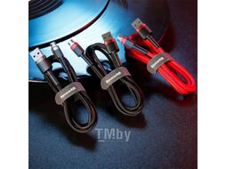 Кабель Baseus Cafule USB A - microUSB 2.4A / CAMKLF-B91 (1м, черный/красный)