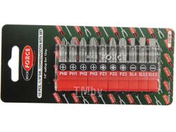 Набор бит 10пр., (PH.0.1.2.3, PZ, 1.2.3., SL 4.5, 5. 6.5 - 25мм) 1/4" Rock FORCE 21010