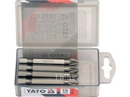 Бита PZ2х50мм 1/4" (10шт) S2 HRC58-61 Yato YT-78155