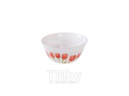 Салатник стеклокерамический DIVA LA OPALA Сад тюльпанов (Collection Ivory) 120 мм, круглый