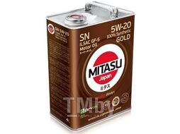 Моторное масло синтетическое MITASU 5W20 4L GOLD SN ILSAC GF-5 DEXOS 1 MJ1004