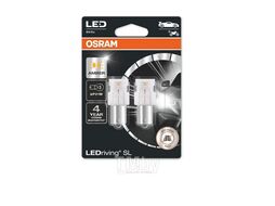 Комплект светодиодных ламп блистер 2шт 12V W21/5W 1,3W W3x16q LEDriving SL (3 поколение) теплый желтый свет OSRAM 7515DYP-02B