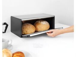 Хлебница Brabantia 163463 (стальной полированный/торцы черные матовые)