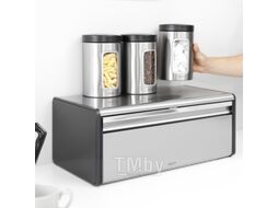 Хлебница Brabantia 299186 с защитой от отпечатков (стальной матовый/черный матовый)