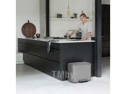 Мусорное ведро Brabantia Bo Pedal Bin / 121449 (36л, платиновый)