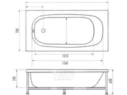 Ванна акриловая Eurolux Lait Plus 170x70 / E1017070018 (с каркасом)