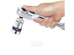 Трещотка KING TONY 1/4", 150 мм, 24 зубца, флажковая с кнопкой, шарнирная 2781-06P