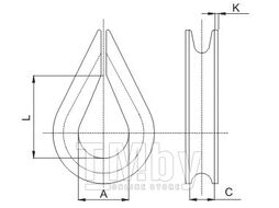 Коуш для канатов EKT М5, DIN6899 (упак/50шт) CV012694