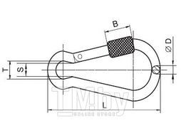 Карабин EKT М9, с фиксатором, DIN5299D (упак/250шт) CV501335