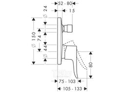 Смеситель скрытого монтажа Hansgrohe Metris (31493000)