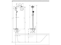 Душевая система Hansgrohe Croma 220 Showerpipe 27223000 (27223000)
