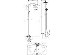 Душевая система Hansgrohe Croma 220 Showerpipe 27223000 (27223000)