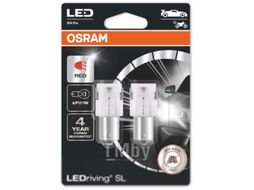 Комплект светодиодных ламп блистер 2шт 12V P21W 1,9W BA15s LEDriving SL (3 поколение) красный свет OSRAM 7506DRP-02B