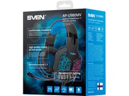 Наушники-гарнитура Sven AP-U980MV (черный/синий)