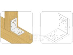 Уголок крепежный равносторонний 60x60x40x2,0 мм KUR-60-40 (упак/50шт) EKT V022109