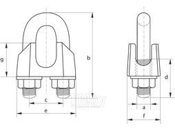 Зажим канатный М12, DIN741 (упак/10шт) EKT CV012616