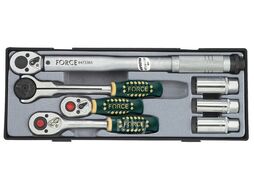 Набор трещоток с динамометр. ключом и свечн. головками 3/8" 7 пр. Force T30712