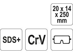 Зубило SDS+ 20х14х250мм CrV Yato YT-4721
