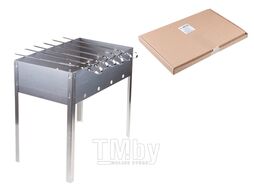 Мангал сборный "Эконом" с шампурами в г/карт.кор.(400х250х400х0,4толщ,6 шамп.угол.), PERFECTO LINEA (размер 400х250х400х0,4толщ, 6 шампуров угол. 370х