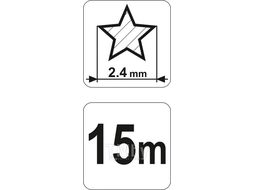 Леска для триммера звезда 2,4мм х 15м FLO 89424