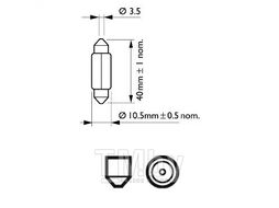 Автолампа (871150048205128) (10шт.в кор.), Festoon T10,5X43, 12V, 5W, SV8,5, Standard PHILIPS 12864CP