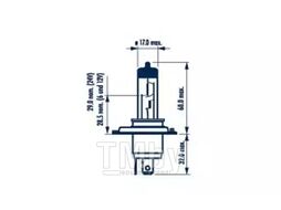 Автолампа (488923000) д/грузовых а/м (488923) H4 24V 75/70 W P43t NARVA 48892