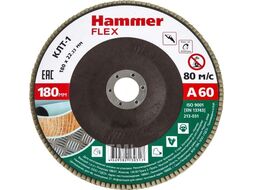 Круг лепестковый торцевой 180 Х 22 Р 60 тип 1 КЛТ Hammer Flex SE 213-031