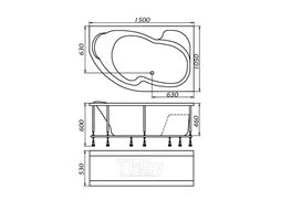 Ванна акриловая 1Марка Aura 150x105 L