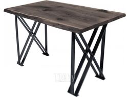 Обеденный стол Buro7 Призма с обзолом и сучками 110x80x76 (дуб мореный/черный)