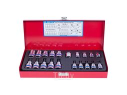 Набор торцевых насадок и головок KING TONY 1/2"&3/8", TORX, Е6-Е20, Т10-Т55, 20 предметов 7120PR